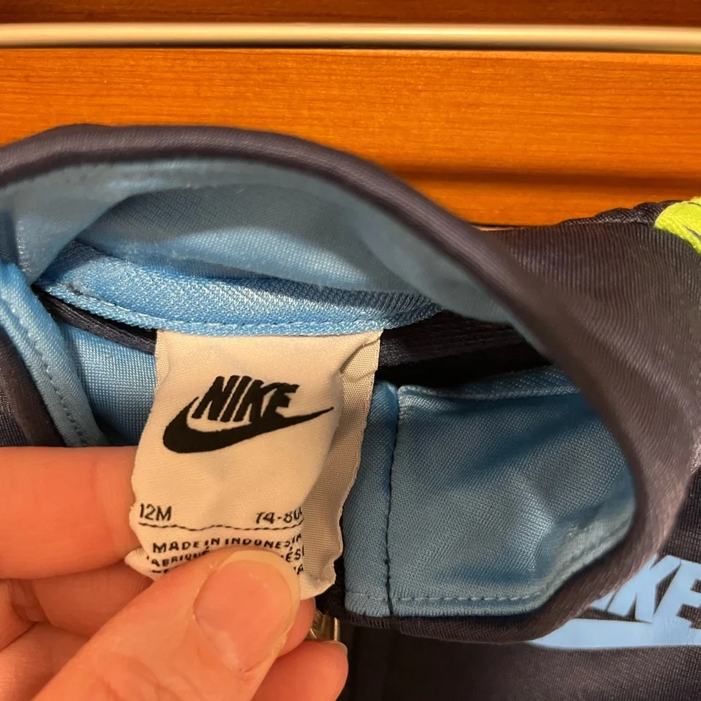 Nike Kids Navy and Neon Green Track Jacket